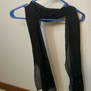 Elegant Black Scarf with Subtle Embellishments